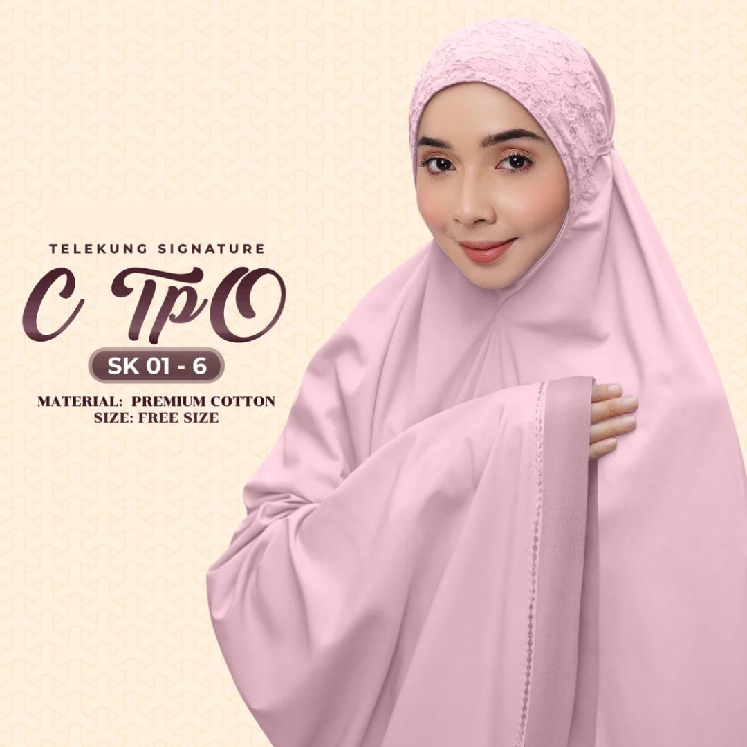 Telekung Siti Khadijah C TPO Collection - Free Woven Bag (SK)