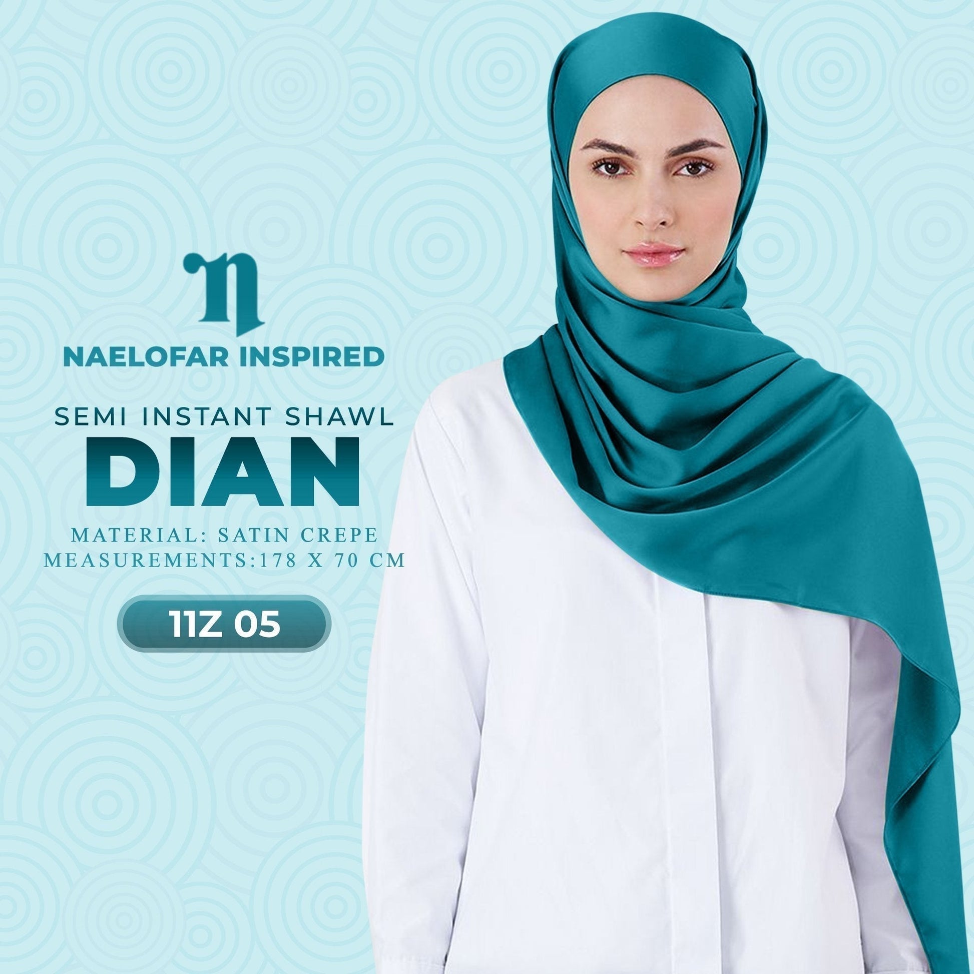 Naelofar Hijab Inispired Dian Semi-Instant Shawl Plain Collection (11Z)